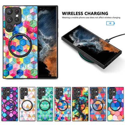 For Samsung Galaxy S23 Ultra 5G Colored Drawing Leather Back Cover Magsafe Phone Case(Colorful Cloud) - Galaxy S23 Ultra 5G Cases by buy2fix | Online Shopping UK | buy2fix