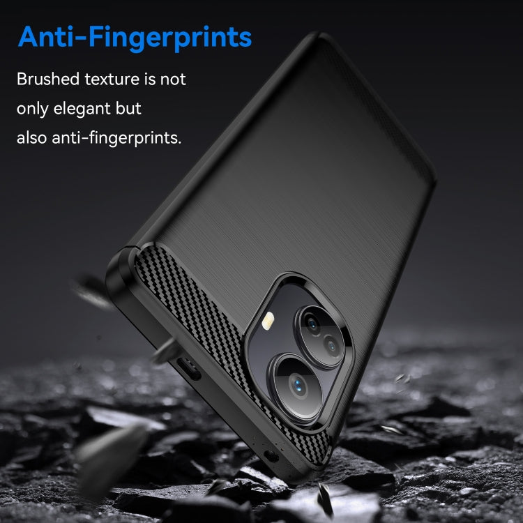 For Realme 10 Pro+ Brushed Texture Carbon Fiber TPU Phone Case(Black) - Realme 10 Pro+ Cases by buy2fix | Online Shopping UK | buy2fix