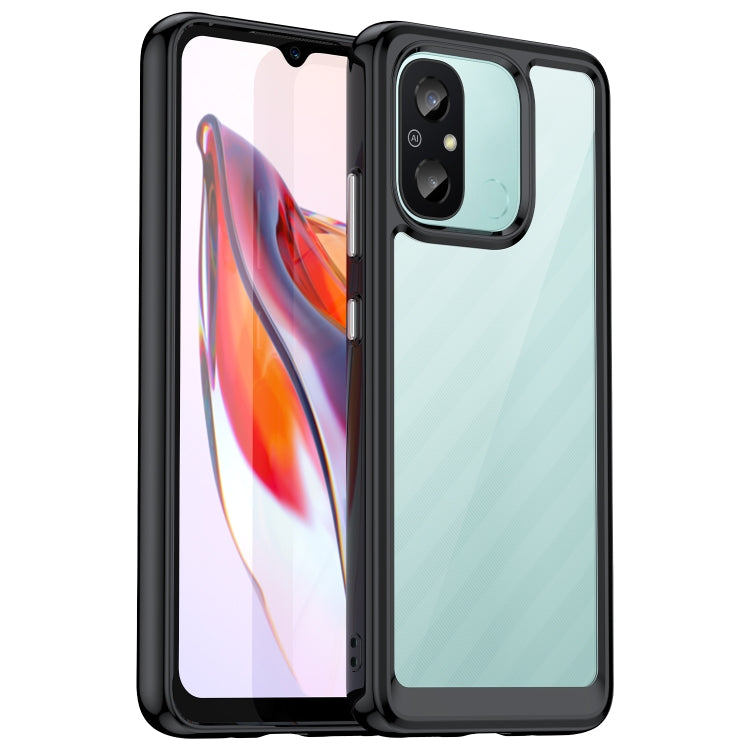 For Xiaomi Redmi 12C Colorful Series Acrylic + TPU Phone Case(Black) - Xiaomi Cases by buy2fix | Online Shopping UK | buy2fix