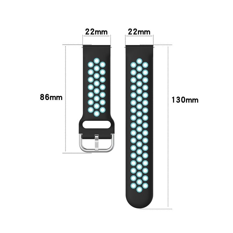 For Samsung Gear S3 Classic 22mm Perforated Breathable Sports Silicone Watch Band(Midnight Blue + Gray) - Watch Bands by buy2fix | Online Shopping UK | buy2fix
