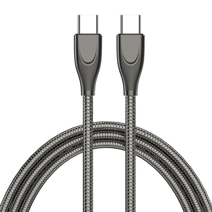 ENKAY ENK-CB129 PD 65W Type-C to Type-C Carbon Steel Hose Spring Fast Charging Data Cable, Length 1m(Black) - USB-C & Type-C Cable by ENKAY | Online Shopping UK | buy2fix