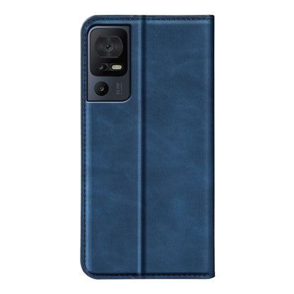 For TCL 40 SE Retro-skin  Magnetic Suction Leather Phone Case(Dark Blue) - More Brand by buy2fix | Online Shopping UK | buy2fix