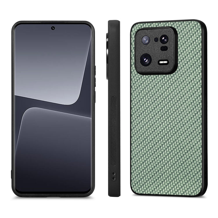 For Xiaomi 13 Pro Carbon Fiber Texture Leather Back Cover Phone Case(Green) - 13 Pro Cases by buy2fix | Online Shopping UK | buy2fix