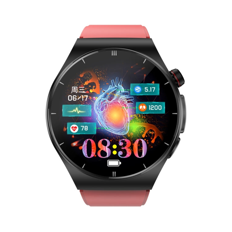 ET340 1.46 inch Color Screen Smart Silicone Strap Watch,Support Blood Oxygen / Blood Glucose / Uric Acid Measurement / Blood Lipid Monitoring(Red) - Smart Watches by buy2fix | Online Shopping UK | buy2fix