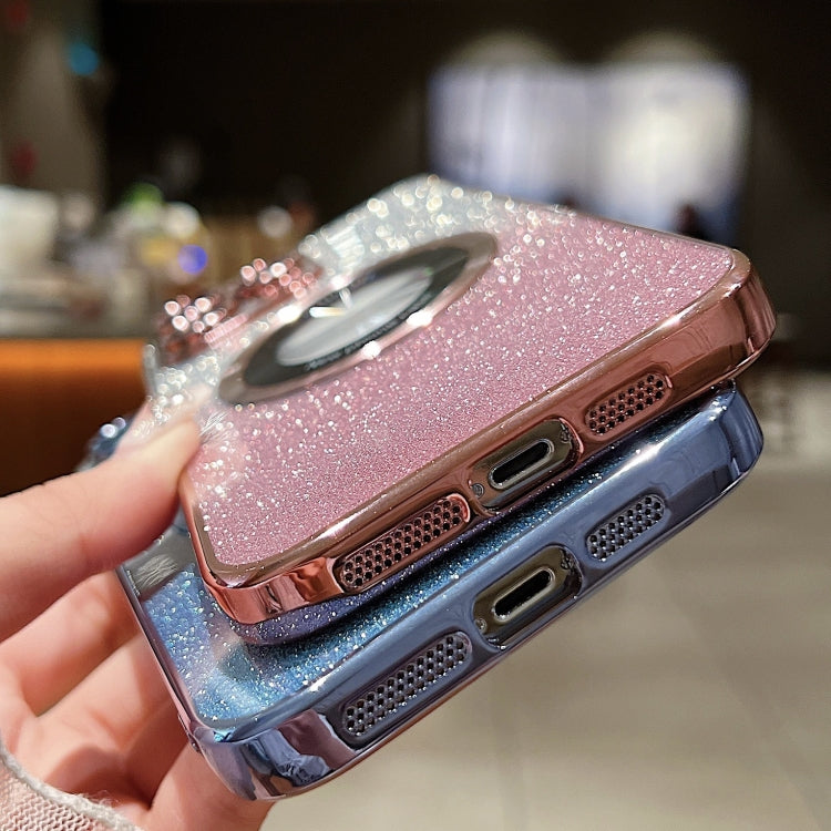 For iPhone 11 Pro MagSafe Gradient Glitter Electroplating TPU Phone Case(Purple) - iPhone 11 Pro Cases by buy2fix | Online Shopping UK | buy2fix