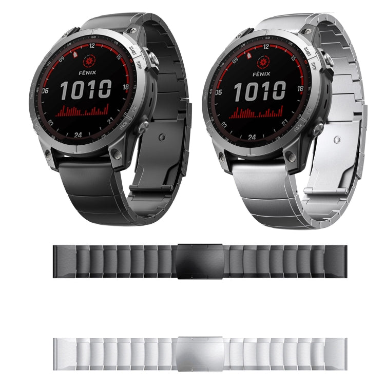 For Garmin Quatix 5 Sapphire 22mm Titanium Alloy Quick Release Watch Band(Black) - Watch Bands by buy2fix | Online Shopping UK | buy2fix