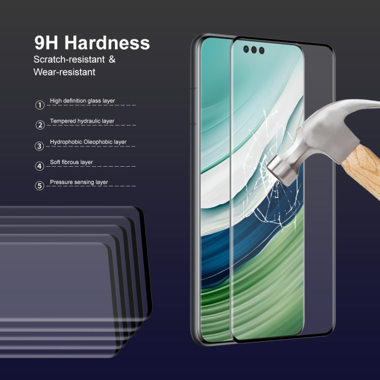 For Huawei Mate 60 Pro 5pcs ENKAY Hat-Prince Heat Bending Full Side Glue Tempered Glass Film(Transparent) - Huawei Tempered Glass by ENKAY | Online Shopping UK | buy2fix