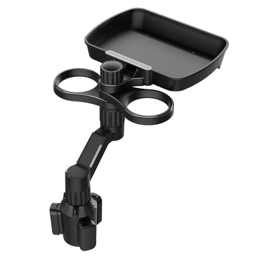 D05 Rotation Meal Tray Phone Stand Car Dining Table Plastic Car Cup Holder Mount Dual Drink Bracket - Car Drink Holders by buy2fix | Online Shopping UK | buy2fix