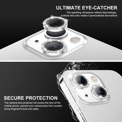 For iPhone 15 / 15 Plus ENKAY AR Anti-reflection Individual Diamond Ring Camera Lens Glass Full Film(Sierra Blue) - iPhone 15 Tempered Glass by ENKAY | Online Shopping UK | buy2fix