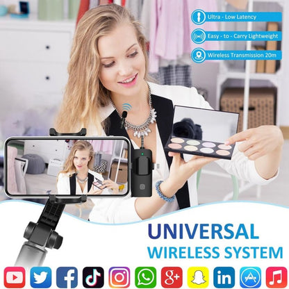 3 in 1 Wireless Lavalier Microphones for iPhone / Android - Microphone by buy2fix | Online Shopping UK | buy2fix