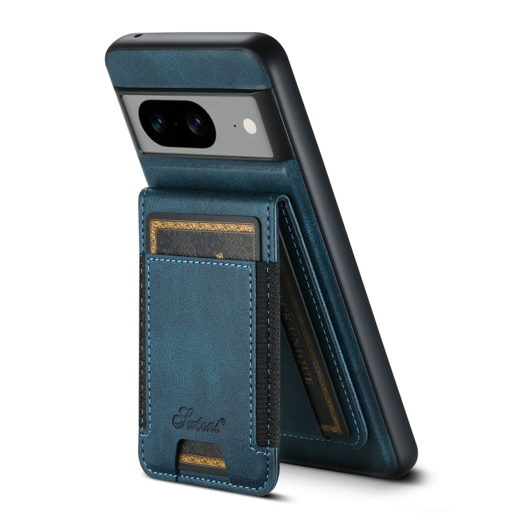 For Google Pixel 8 Pro Suteni H17 Oil Eax Leather Detachable Wallet Phone Case(Blue) - Google Cases by Suteni | Online Shopping UK | buy2fix