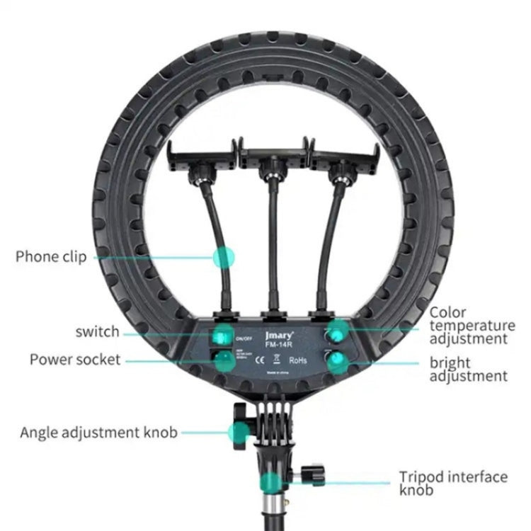 JMARY FM-14R Photography Light 14-inch Live Streaming Ring Light Photography LED Fill Light(US Plug) -  by Jmary | Online Shopping UK | buy2fix