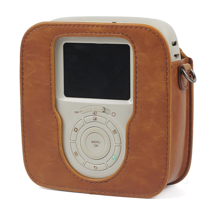 Full Body Camera PU Leather Case Bag with Strap for Fujifilm Instax Square SQ20(Brown) - Camera Accessories by buy2fix | Online Shopping UK | buy2fix