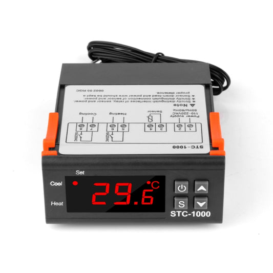 STC-1000 220V Digital Temperature Controller LED Temperature Regulator Thermostat for Incubator Relay 10A Heating and Cooling - Consumer Electronics by buy2fix | Online Shopping UK | buy2fix