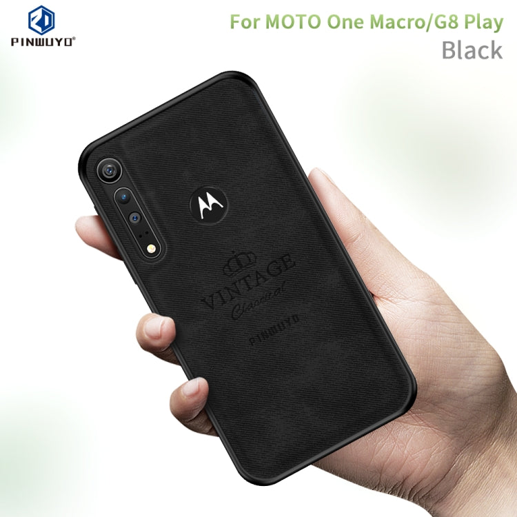 For MOTO G8 Play / One macro PINWUYO Zun Series PC + TPU + Skin Waterproof And Anti-fall All-inclusive Protective Shell(Black) - Motorola Cases by PINWUYO | Online Shopping UK | buy2fix