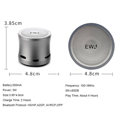 EWA A109M  Portable Bluetooth Speaker Wireless Heavy Bass Bomm Box Subwoofer Phone Call Surround Sound Bluetooth Shower Speaker(Rose Gold) - Mini Speaker by EWA | Online Shopping UK | buy2fix