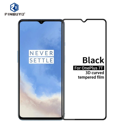 For OnePlus 7T PINWUYO 9H 3D Curved Full Screen Explosion-proof Tempered Glass Film(Black) - OnePlus Tempered Glass by PINWUYO | Online Shopping UK | buy2fix