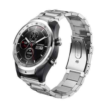22mm For Huawei Watch GT2e GT2 46mm Three Flat Buckle Stainless Steel Watch Band(Silver) - Smart Wear by buy2fix | Online Shopping UK | buy2fix