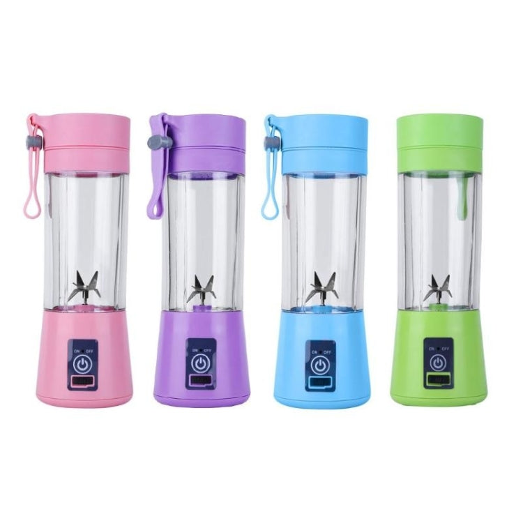 USB Rechargeable Electric Automatic Vegetable Fruit Citrus Orange Juice Maker Cup Mixer Bottle (380ML)(4 Blades Purple) - Home & Garden by buy2fix | Online Shopping UK | buy2fix