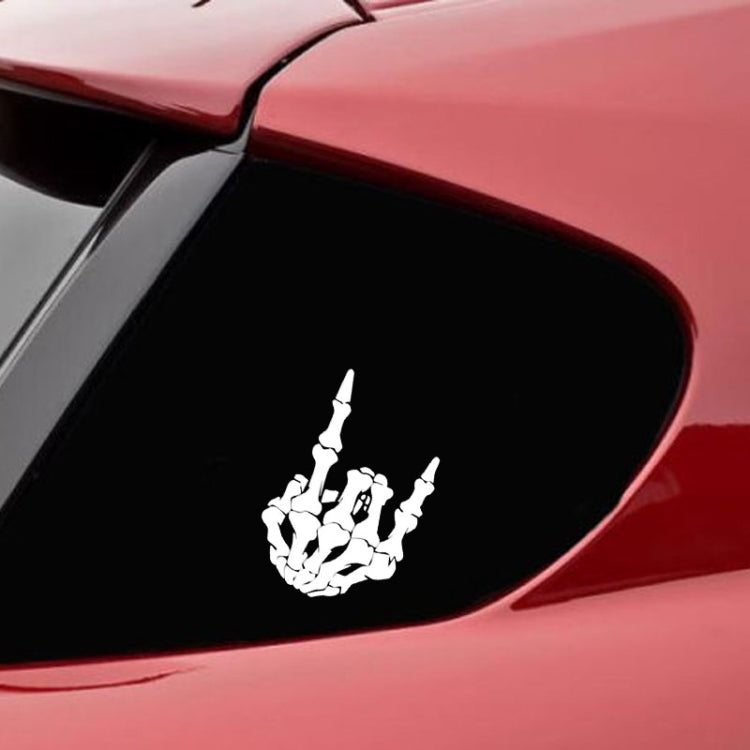 10 PCS QYPF Skull Finger Pattern Car Sticker Vinyl Decoration, Size: 15x9cm(Silver) - Decorative Sticker by buy2fix | Online Shopping UK | buy2fix