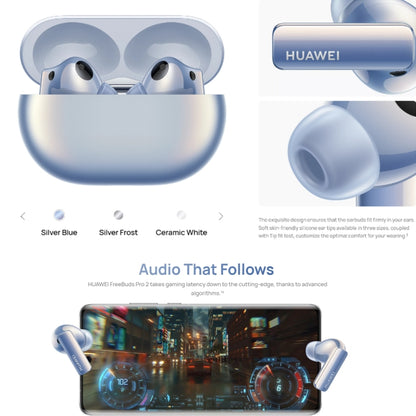 Original HUAWEI FreeBuds Pro 2 Wireless Bluetooth Headphones Active Noise Cancelling In-Ear Music Headphones(Blue) - Bluetooth Earphone by Huawei | Online Shopping UK | buy2fix