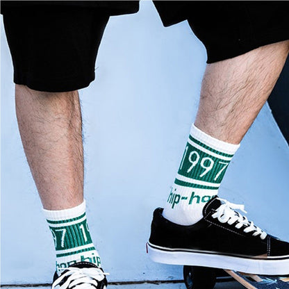 3 Pairs Street Beat Retro Hip Hop Simple Tube Socks Sports Skateboard Socks, Size:One Size(White) - Tube Socks by buy2fix | Online Shopping UK | buy2fix