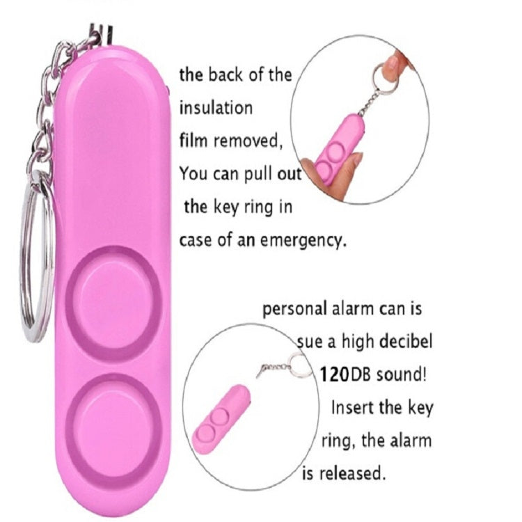 2 PCS 120dB Self Defense Anti-rape Device Dual Speakers Loud Alarm Safety Personal Security Keychain, Random Color Delivery - Security by buy2fix | Online Shopping UK | buy2fix
