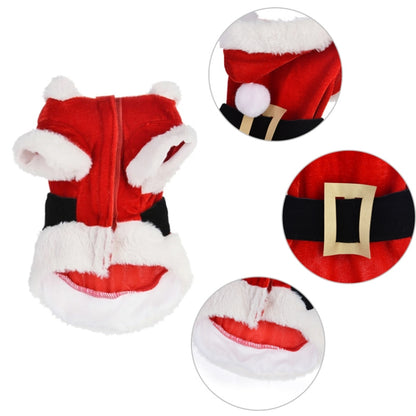 Christmas Dog Clothes for Small Dogs Santa Dog Costume Winter Pet Coats, Size:XS(Red) - Home & Garden by buy2fix | Online Shopping UK | buy2fix