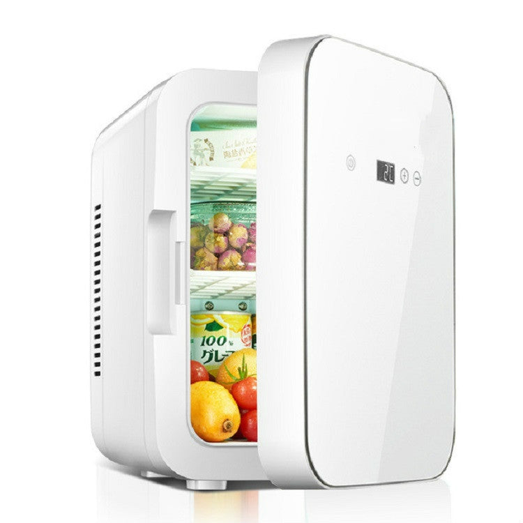 Somate SMT-8L Digital Display Car Home Dual-use Mini Refrigerator, Color:White Tempering Door, Specification:CN Plug - Home & Garden by buy2fix | Online Shopping UK | buy2fix