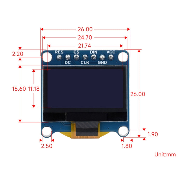 Waveshare 0.96 inch OLED Display Module, 128×64 Resolution, SPI / I2C Communication(D White) - Consumer Electronics by Waveshare | Online Shopping UK | buy2fix