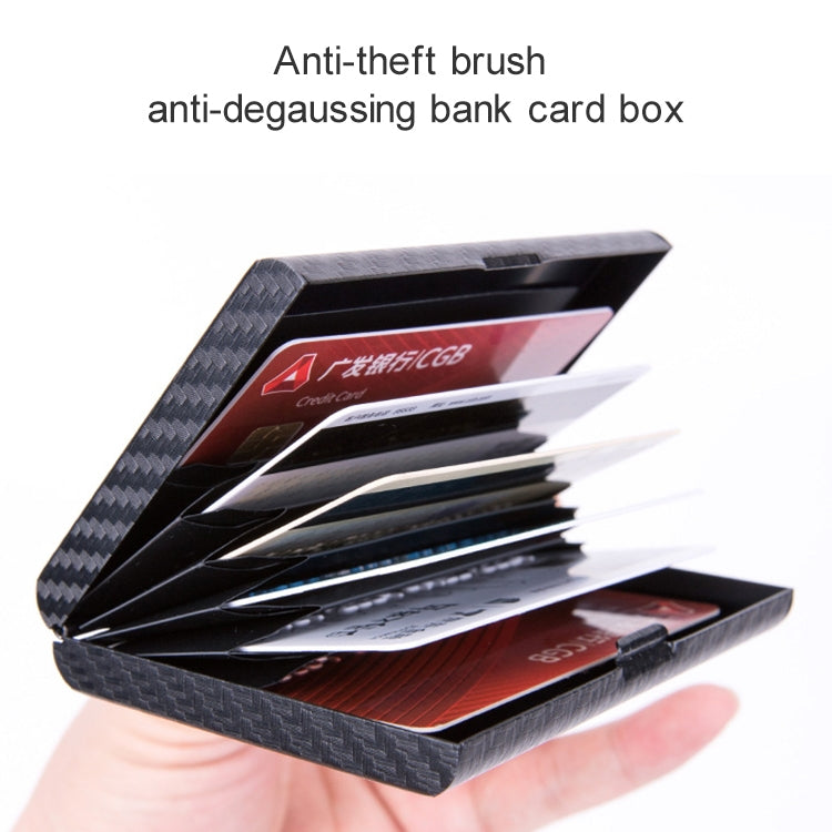 Aluminum Alloy Credit Card Bank Card Security Anti Magnetic Large Capacity Card Holder(Carbon Silver) - Home & Garden by buy2fix | Online Shopping UK | buy2fix