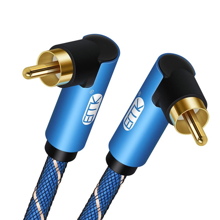 EMK Dual 90-Degree Male To Male Nylon Braided Audio Cable, Cable Length:5m(Blue) - Audio Optical Cables by EMK | Online Shopping UK | buy2fix