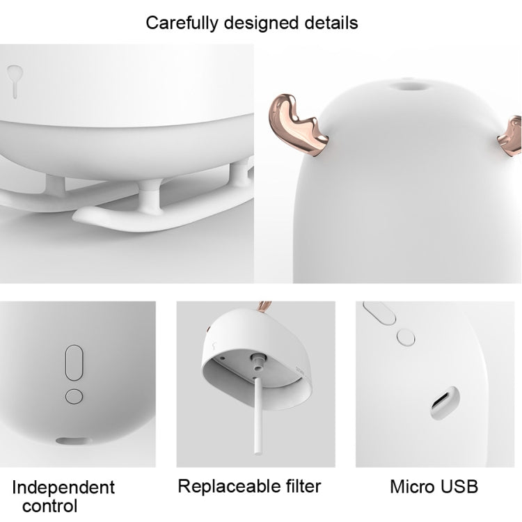 SOTHING DSHJ-H-009 260ML Deer Air Humidifier USB Home Atmosphere Night Light Air Purifier(White) - Home & Garden by buy2fix | Online Shopping UK | buy2fix