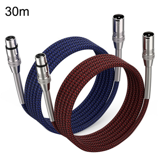 2pcs LHD010 Caron Male To Female XLR Dual Card Microphone Cable Audio Cable 30m(Red + Blue) - Consumer Electronics by buy2fix | Online Shopping UK | buy2fix