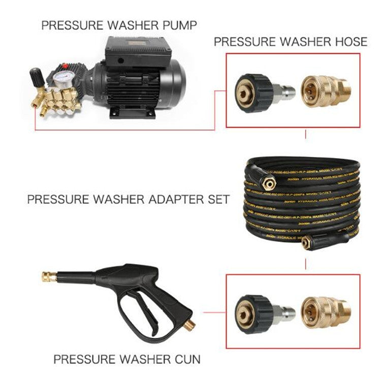 Pressure Washer Accessories Quick Connect Car Wash Water Hose Quick Connection, Typle:15-3/8 Male + 14-3/8 Female - Car Washer & Accessories by buy2fix | Online Shopping UK | buy2fix
