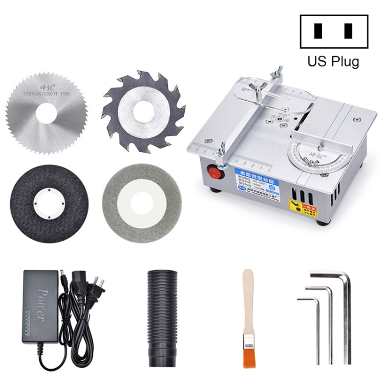 S3  96W Liftable Table Mini Table Saw Aluminum Cutting Machine,Spec: Silver High Match(US Plug) - Electric Saws & Accessories by buy2fix | Online Shopping UK | buy2fix