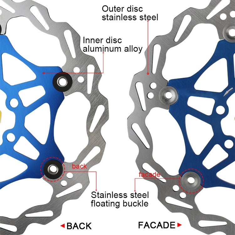 SNAIL FD-01 Mountain Bike Floating Disc Bicycle Brake Pad Six Nail Brake Disc, Size:160mm, Color:Black - Bicycle Brake Parts by SNAIL | Online Shopping UK | buy2fix