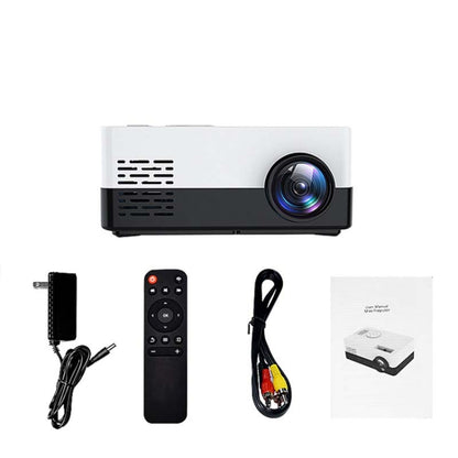 S261/J16 Home Mini HD 1080P Portable LED Projector, Support TF Card / AV / U Disk, Plug Specification:UK Plug(White Black) - Consumer Electronics by buy2fix | Online Shopping UK | buy2fix