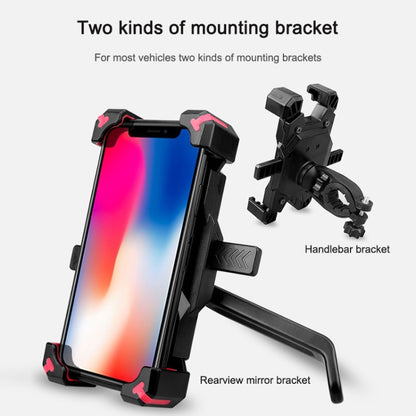 Electric Bicycle Mobile Phone Holder Can Be Rotated 360-degree Mobile Phone Holder Four-way Adjustment Bracket for Motorcycle, Style:Handlebars(Yellow) - Holders by buy2fix | Online Shopping UK | buy2fix