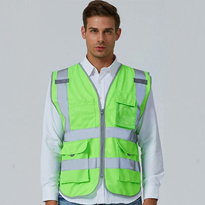 Multi-pockets Safety Vest Reflective Workwear Clothing, Size:XXL-Chest 130cm(Green) - Reflective Safety Clothing by buy2fix | Online Shopping UK | buy2fix