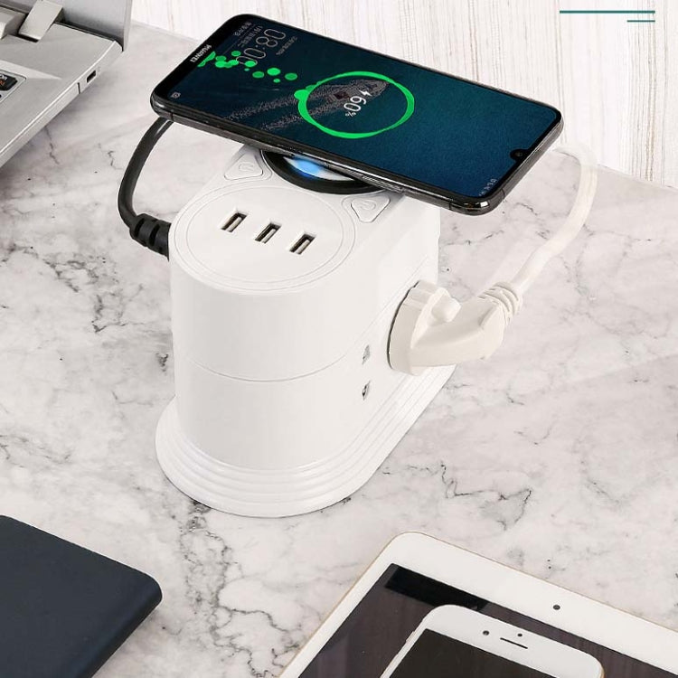 Mobile Phone Wireless Charging Socket Creative Smart USB Power Strip Multi-Function Desktop Vertical Power Strip, CN Plug, Specification: 0.8 Meters, Style:3 Layer(White) - Consumer Electronics by buy2fix | Online Shopping UK | buy2fix