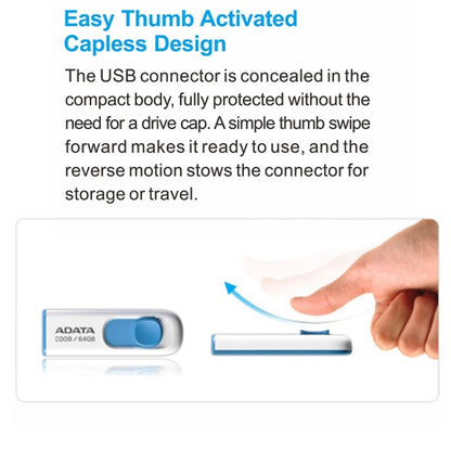 ADATA C008 Car Office Universal Usb2.0 U Disk, Capacity: 64GB(Blue) - Computer & Networking by ADATA | Online Shopping UK | buy2fix