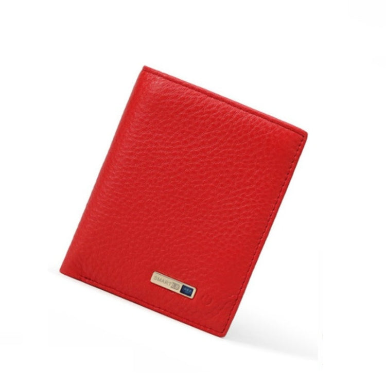 Vertical Wallet Smart Bluetooth Anti-Lost Anti-Theft Leather Bag, Style:Smart(Red) - Antimagnetic RFID Package by buy2fix | Online Shopping UK | buy2fix