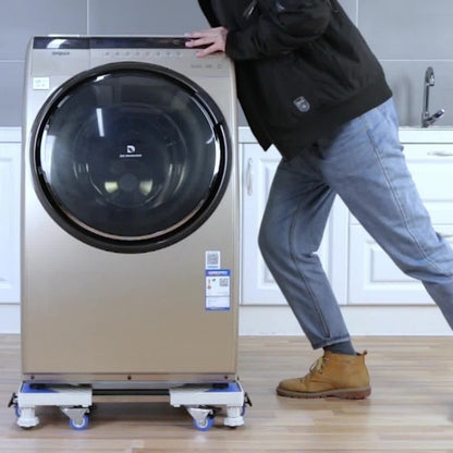Double Tubes 8 Wheels + 4 Legs Adjustable Stainless Steel Refrigerator Bracket Washing Machine Base Bracket - Home & Garden by buy2fix | Online Shopping UK | buy2fix