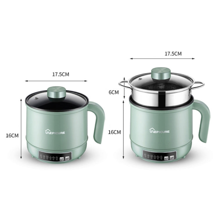 Multi-Function Electric-Cooker Mini Dormitory Student Cooking Rice Stir Frying Non-Stick Pot, 110V US Plug, Colour: Green Smart Single Pot(1.7L) - Home & Garden by buy2fix | Online Shopping UK | buy2fix