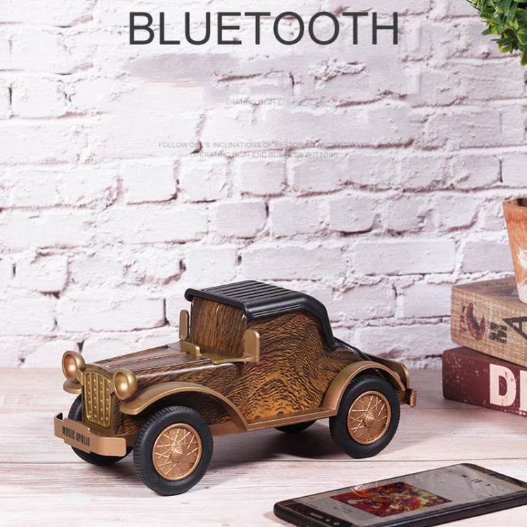 A9 Retro Wood Grain Classic Car Shape Wireless Bluetooth Speaker Subwoofer Radio Portable Mobile Phone Stand Mini Speaker(Rose Pear) - Mini Speaker by buy2fix | Online Shopping UK | buy2fix