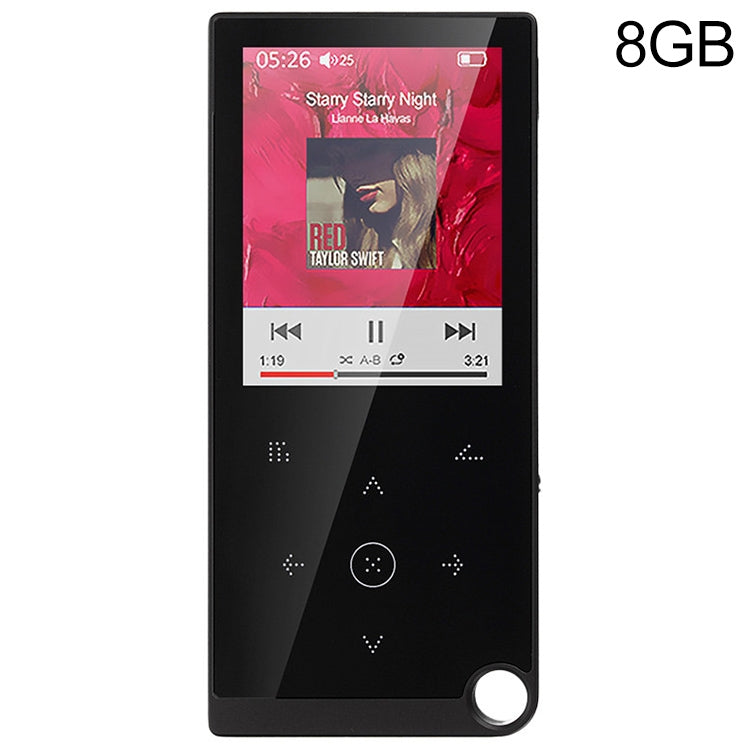E05 2.4 inch Touch-Button MP4 / MP3 Lossless Music Player, Support E-Book / Alarm Clock / Timer Shutdown, Memory Capacity: 8GB without Bluetooth(Black) - Consumer Electronics by buy2fix | Online Shopping UK | buy2fix
