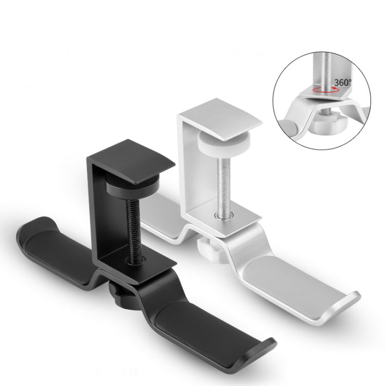 Universal Metal Headphone Double Bracket Headphone Hanger Desktop Lock Clip Headphone Display Shelf(Silver) - Apple Accessories by buy2fix | Online Shopping UK | buy2fix