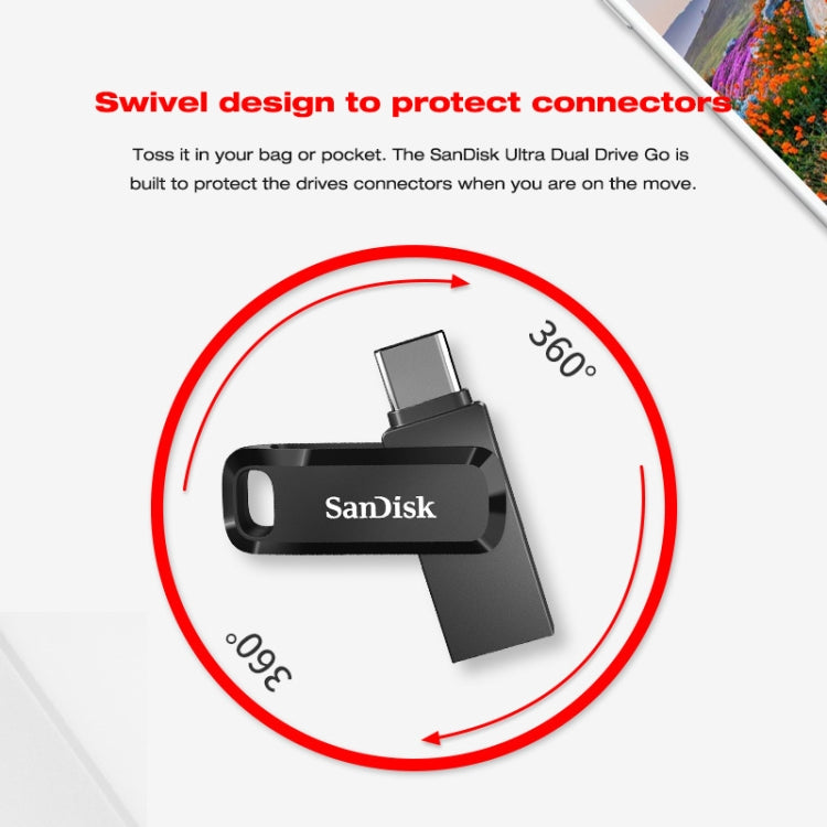 SanDisk Type-C + USB 3.1 Interface OTG High Speed Computer Phone U Disk, Colour: SDDDC3 Black Plastic Shell, Capacity: 256GB - USB Flash Drives by SanDisk | Online Shopping UK | buy2fix