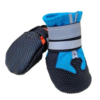 Wear-Resistant Non-Slip & Waterproof Pet Shoe Covers Medium And Large Dog Shoes(L Lake Blue) - Home & Garden by buy2fix | Online Shopping UK | buy2fix